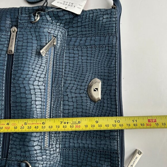 NWT Ugo Santini Leather Crossbody/Shoulder Bag, Clutch in Blue - Picture 10 of 12